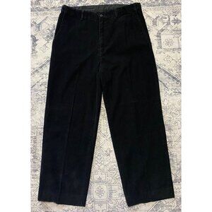 Vtg Craft & Barrow Black Corduroy Mens Pants Size 38x30 Stretch Waistband Cotton